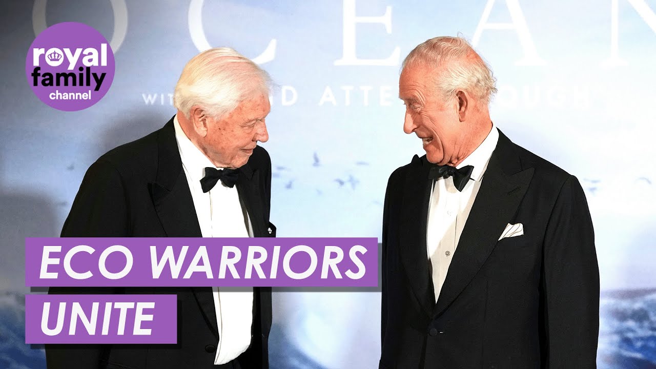 King Charles Walks the Blue Carpet with David Attenborough at Ocean Premiere