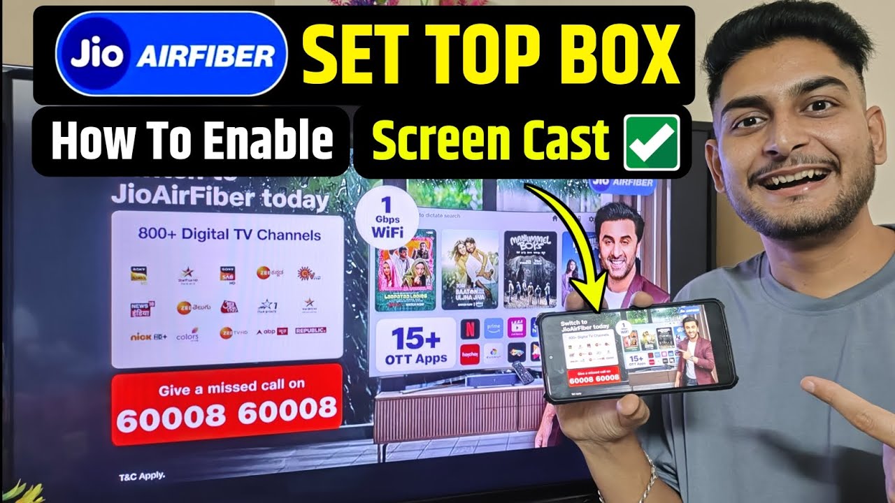 Jio AirFiber Set Top Box Screen Mirroring | How To Screencast Jio Setup Box