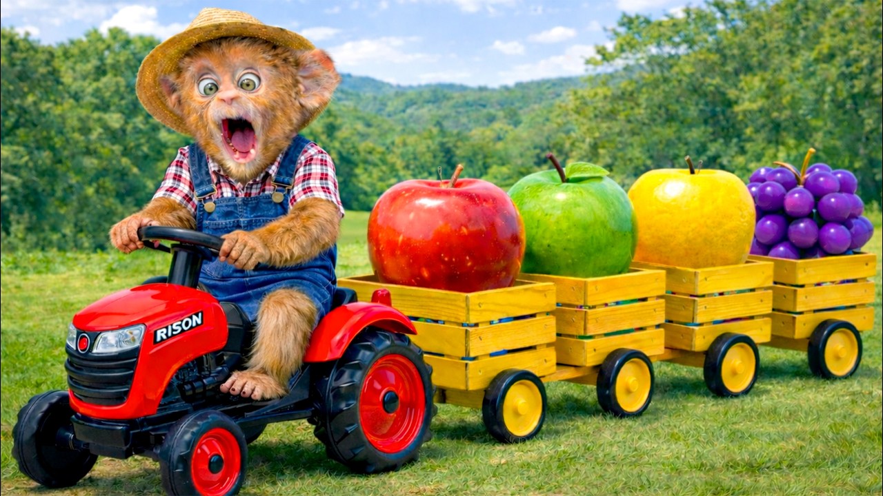 Bebé Mono Está Preparando Un Batido De Frutas Y Descubre A Un Ladrón En El Huerto De Frutas 🍊