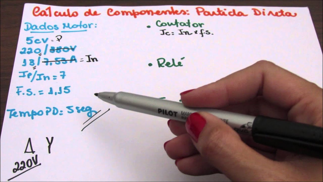 Comandos Elétricos - Aula 22 - Dimensionamento de componentes (partida direta)