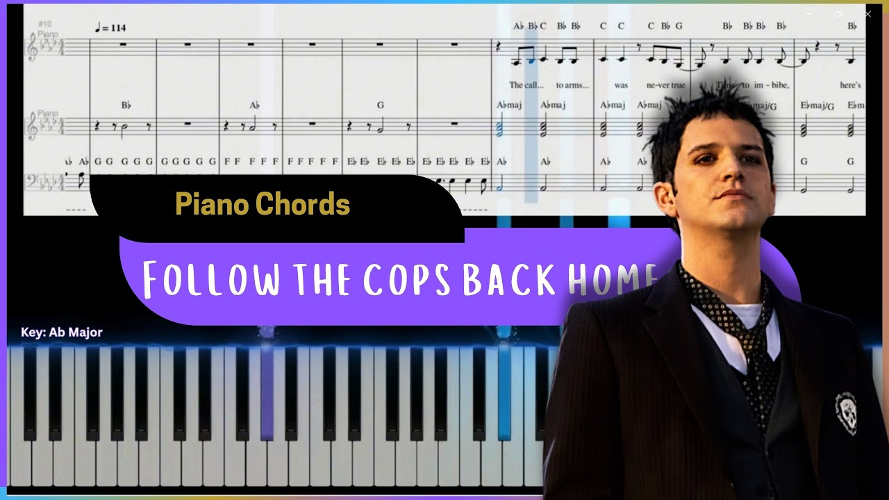 Placebo - Follow the Cops Back Home | Easy Piano Chords Tutorial for Beginners with Sheet Music