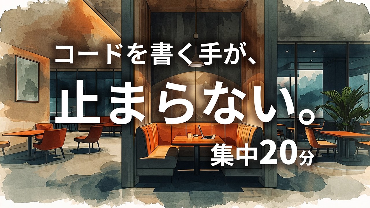 コードを書く手が、止まらない｜コーディング集中BGM（20分）｜歌なし｜Coding Focus