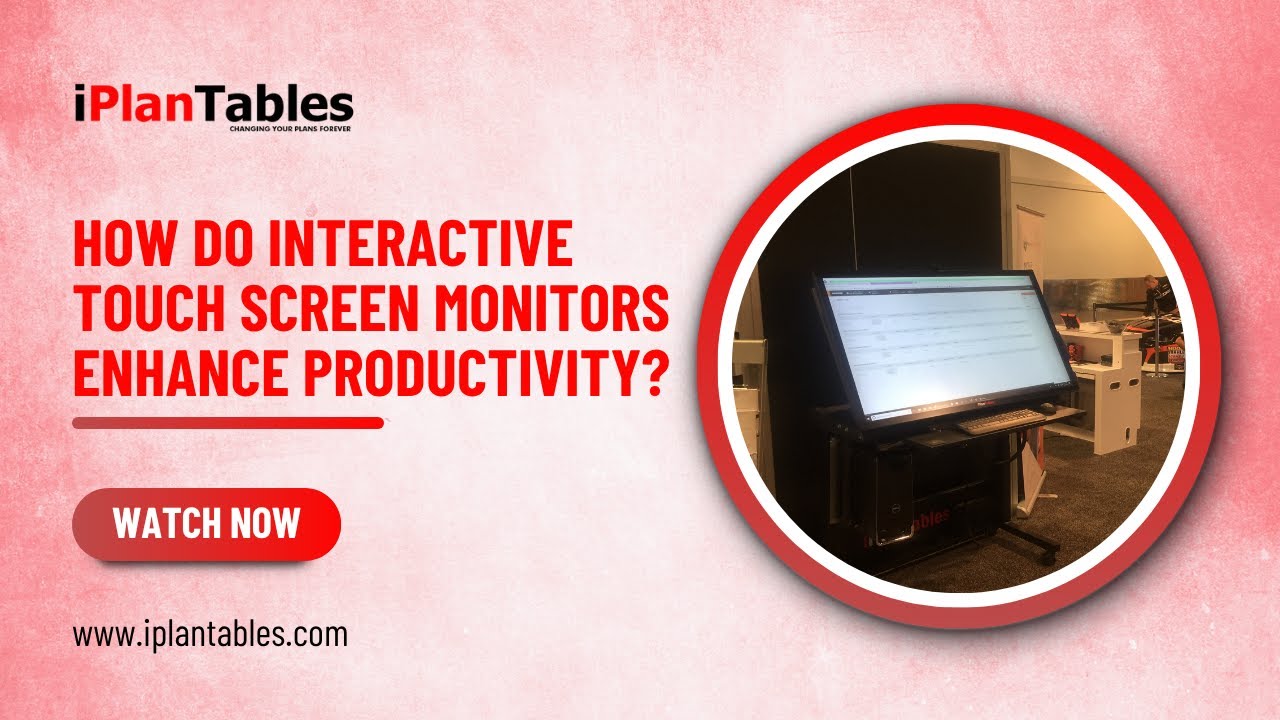 How do interactive touch screen monitors enhance productivity?
