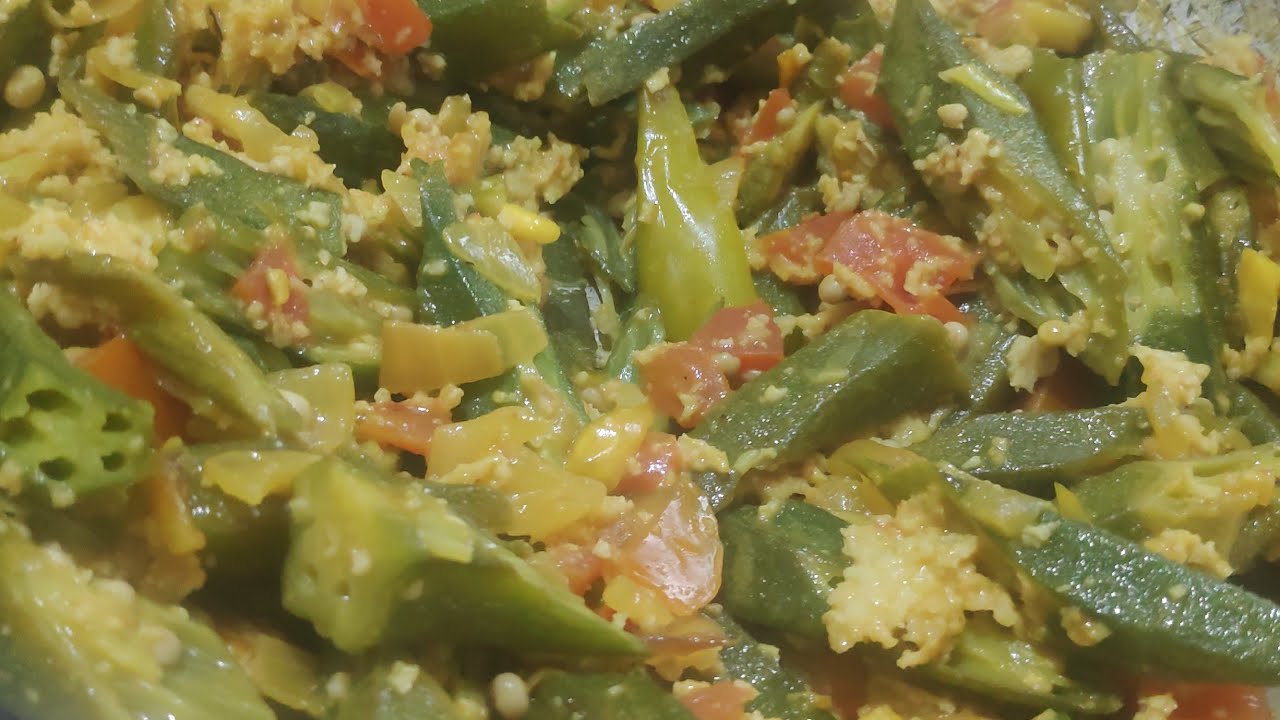 Lady finger bhaji ( bhendi ki sabji)  in konkani Language 🤤