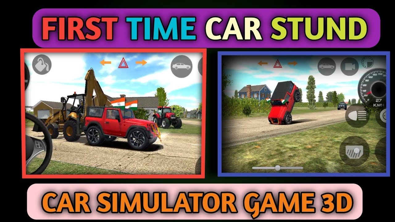 CAR SIMULATOR GAME 3D 🥰 first time car stunt #carsimulator 