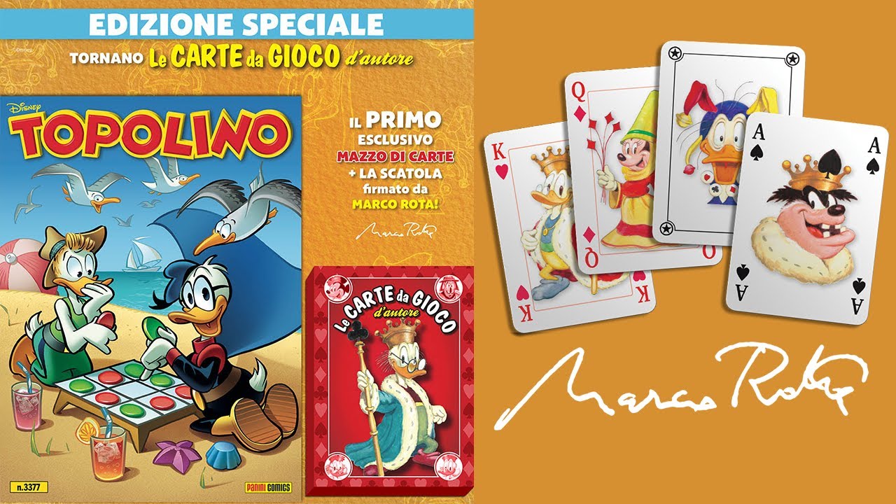 Topolino 3377 con Carte da Gioco di Marco Rota (mazzo rosso)
