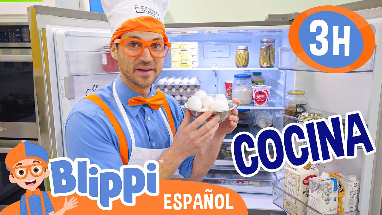 Cocinando con Blippi 👩🏻‍🍳🍰🥣| Blippi Español | Videos educativos para niños | Aprende y Juega