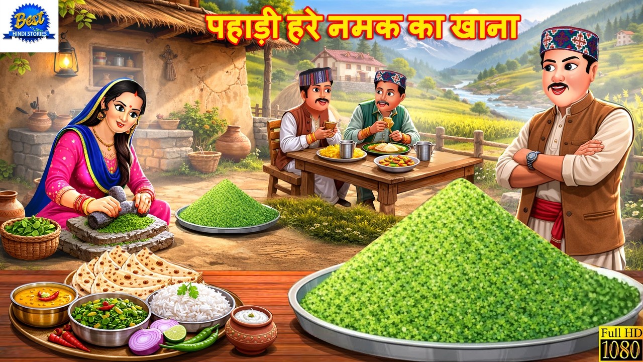 पहाड़ी हरे नमक का खाना | Hindi Kahani | Moral Stories | Hindi Story | Cartoon Video | Kahaniya |Story