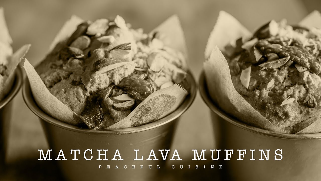 [No Music] How to make Matcha Lava Muffins
