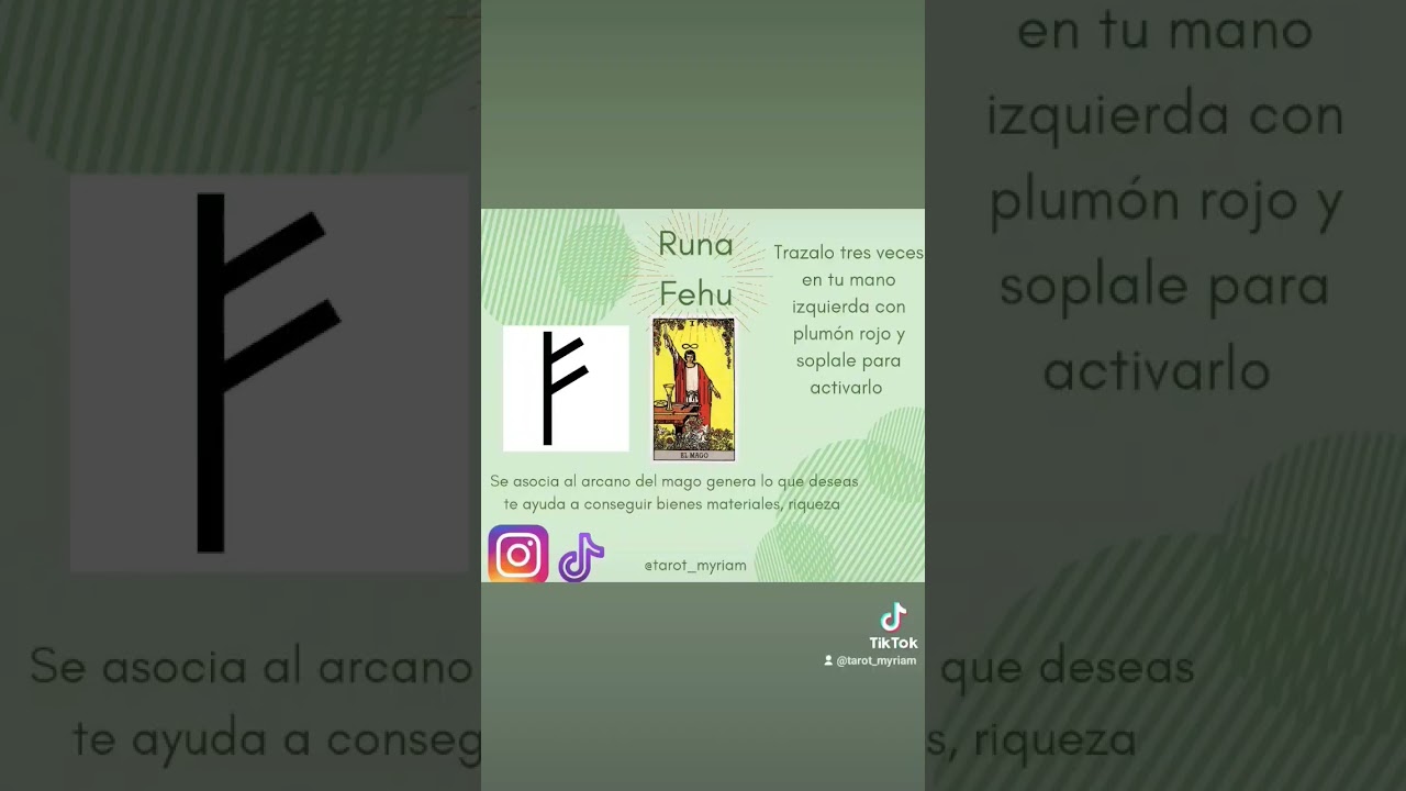 RUNA FEHU Y ARCANO MAGO🪄💰 #dinero #trabajo #runas #consultasonline  #abundancia  #tarot  #odin