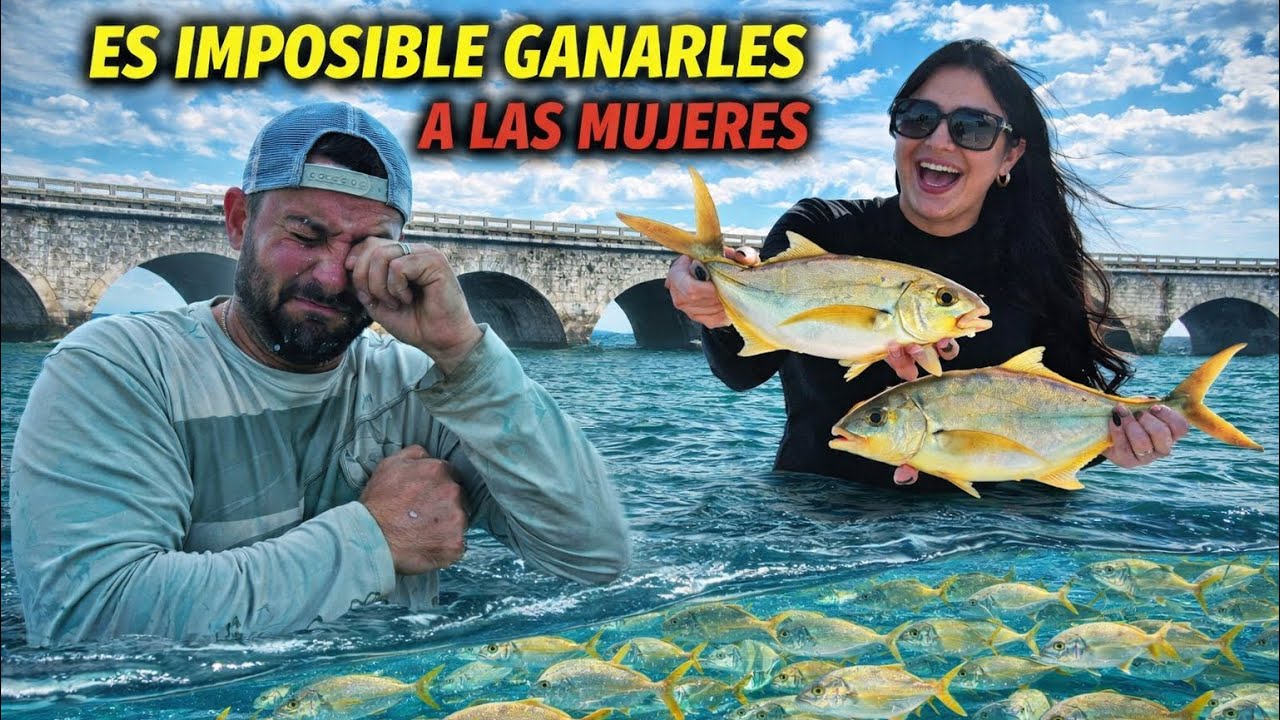 El mejor puente de los cayos para pescar yellowjack🤨a esta mujer no le gano/CEVICHE en una isla 🏝️