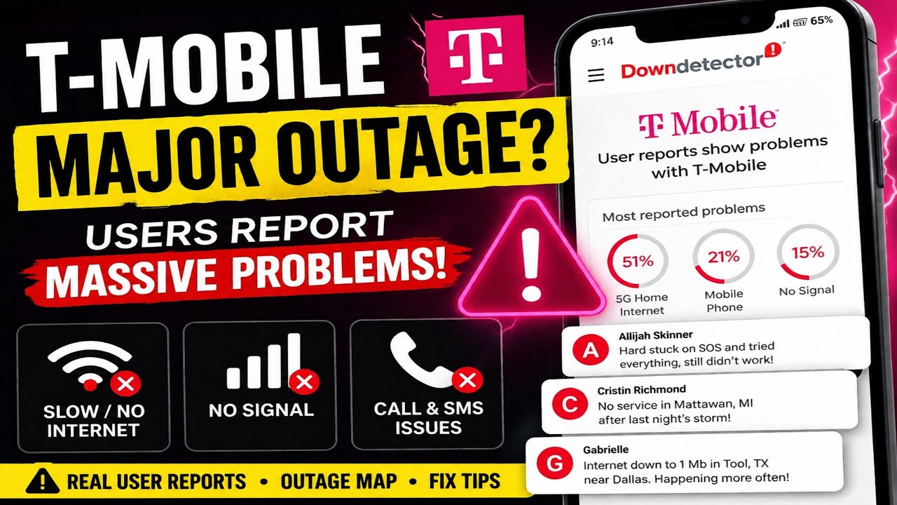T-Mobile Outage Today? Users Report Major Internet & Network Problems! | T mobile not working proble