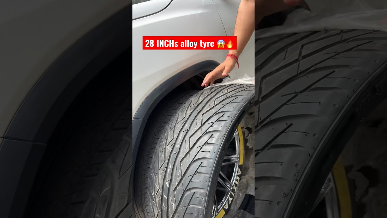 28 &ldquo; alloy tyre 🔥😱.  #fortuner #toyota #2023