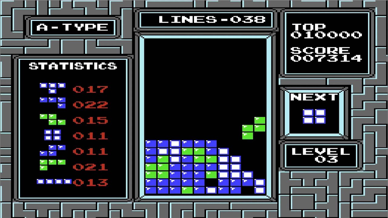 Tetris Gameplay - A-Type (116 lines) (NES)