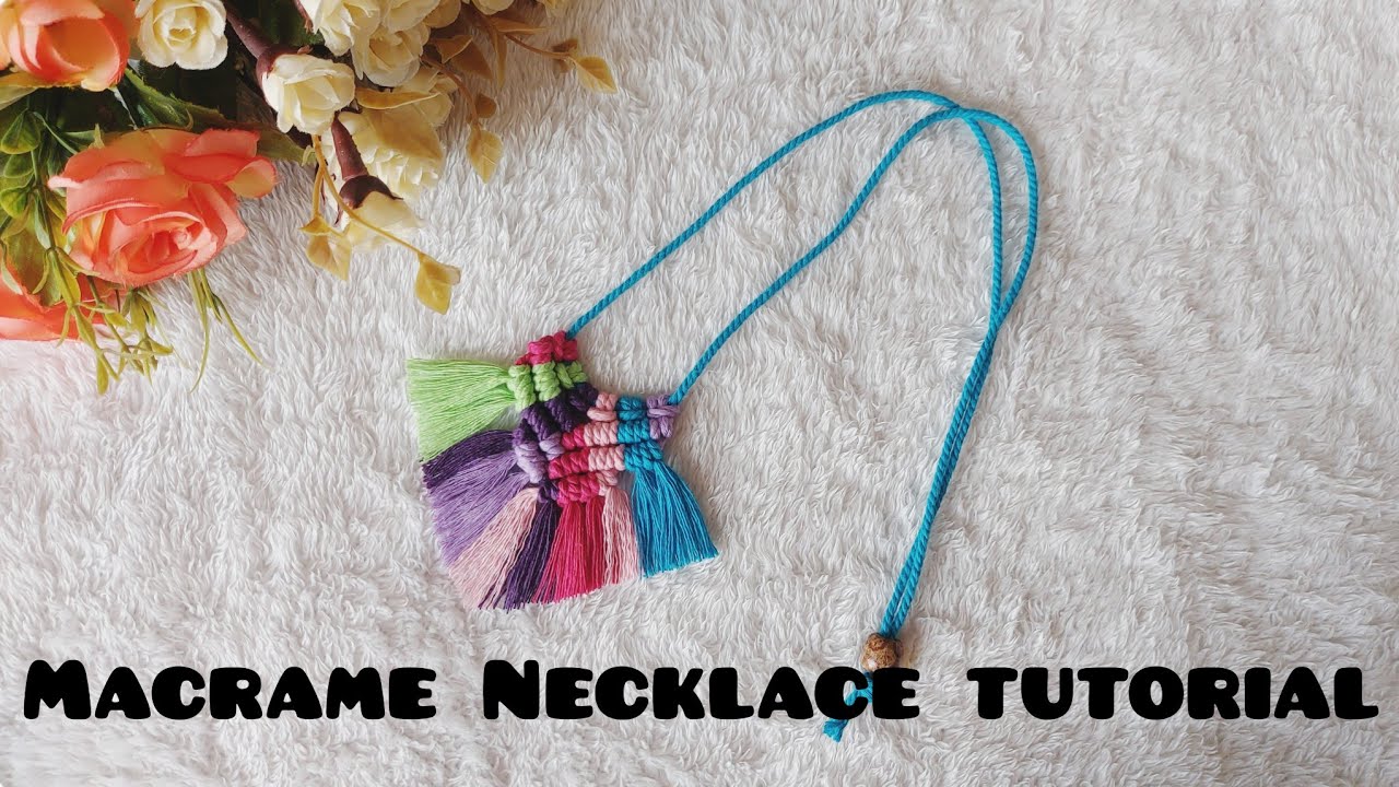 Macrame Necklace Tutorial | Easy Macrame Necklace | Boho Necklace DIY | Step by step for beginners
