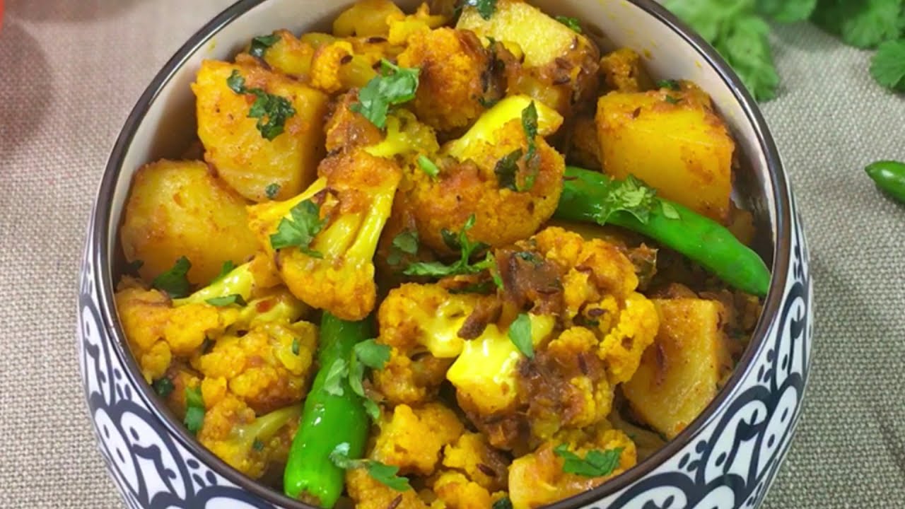 How To Make Aloo Gobi Recipe &bull; Potato And Cauliflower Curry Recipe &bull; Aloo Ki Sabzi &bull; Potato Curry