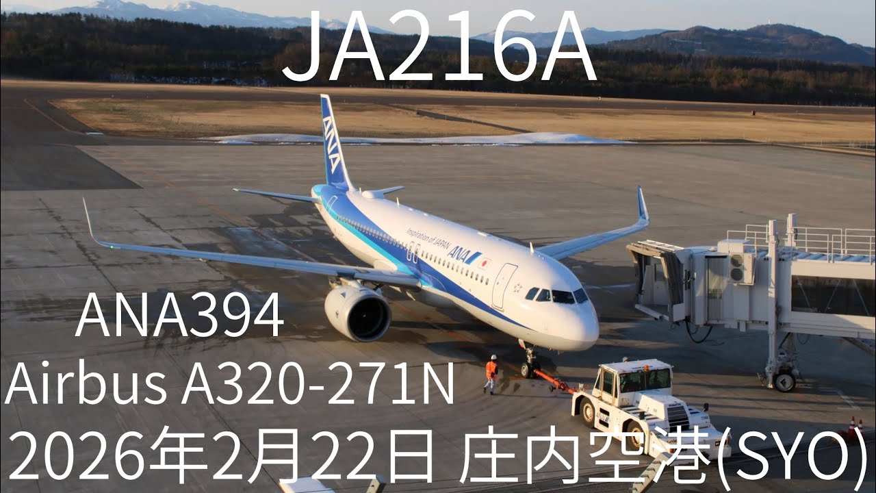 庄内空港(SYO) ANA394便 JA216A Airbus A320-271N