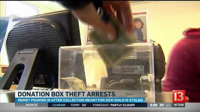Donation box theft arrests