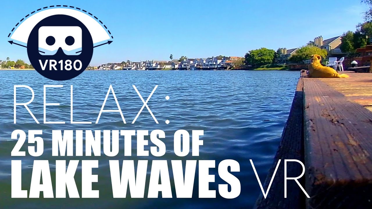 VR 180° Calm Lake Waves and Sounds to Relax (4K) 25 Minutes