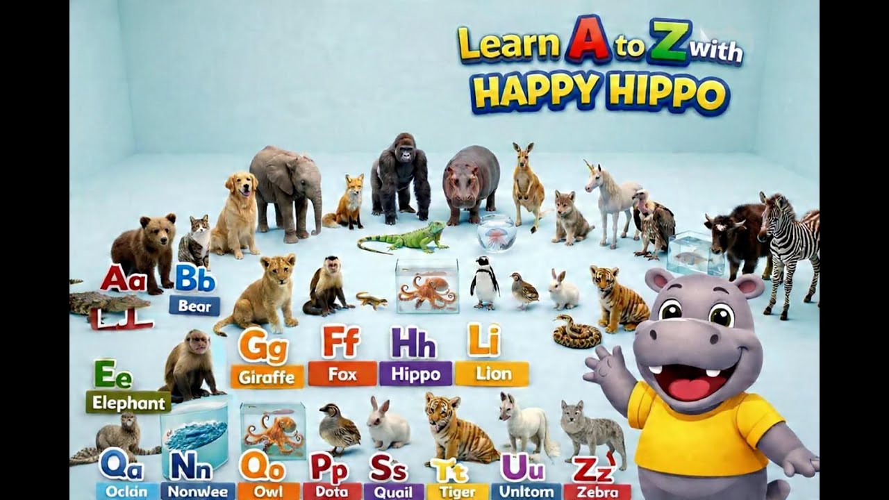 Happy Hippo ABC Phonics Song | Learn Alphabet with Animals | Fun Sing Along song - animal pictures