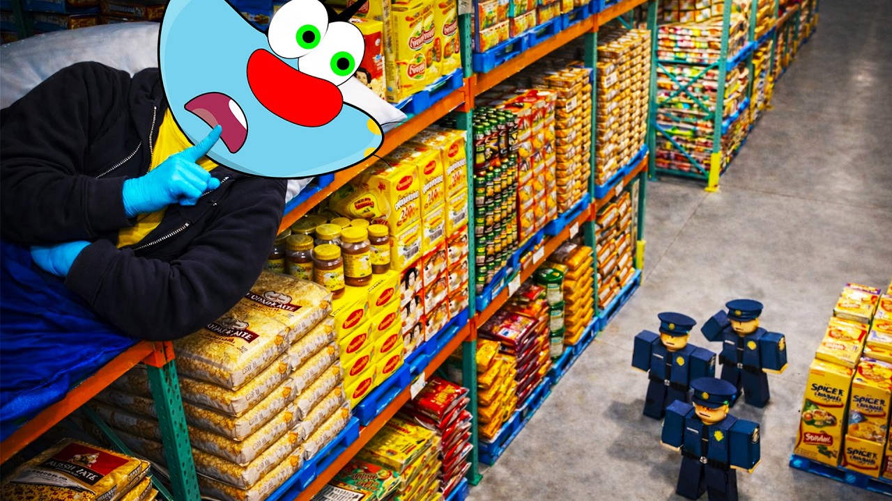 I Secretly HIDE in A Grocery Story in Roblox...  🤣ft.Oggy)
