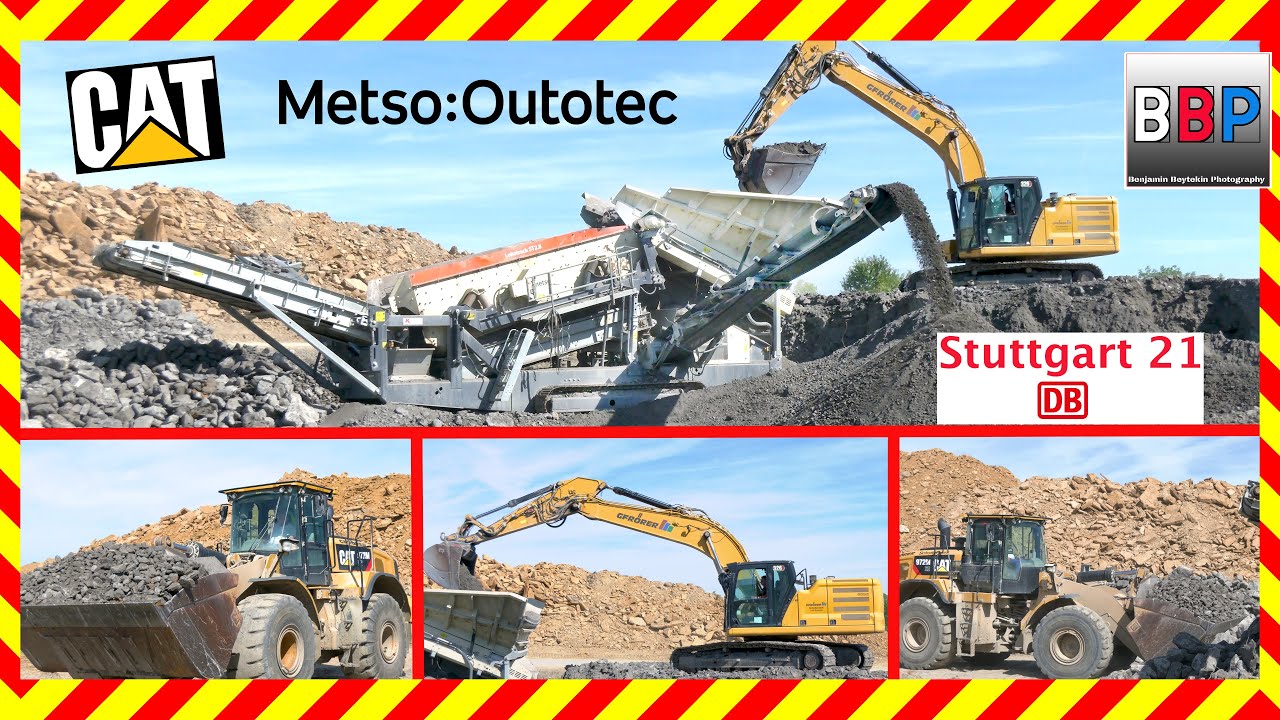 Caterpillar 326, 972M & Lokotrack ST2.8 Siebanlage - Stuttgart 21, PFA 1.3a, 12.09.2022.