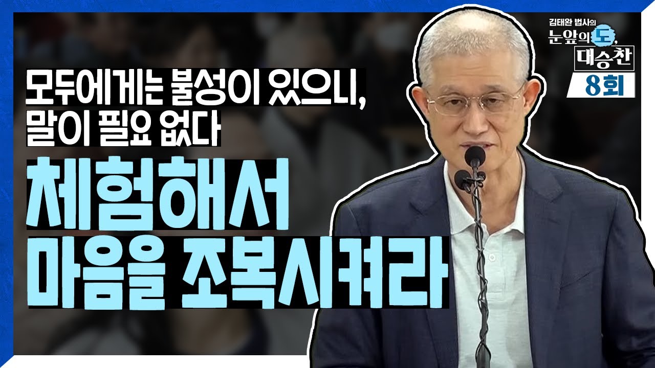모두에게는 불성이 있으니,  말이 필요 없다. 체험해서 마음을 조복시켜라 | 김태완 법사의 눈앞의 도, 대승찬 8화