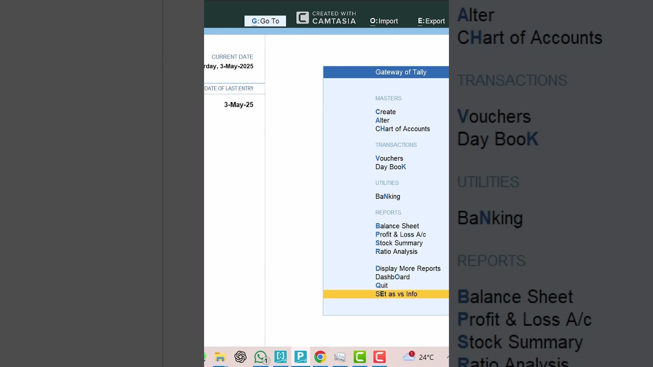 Set as vs Info  #tallycustomization #tallytdl #tdlwithom #accountingsoftware #coding #tallyprime