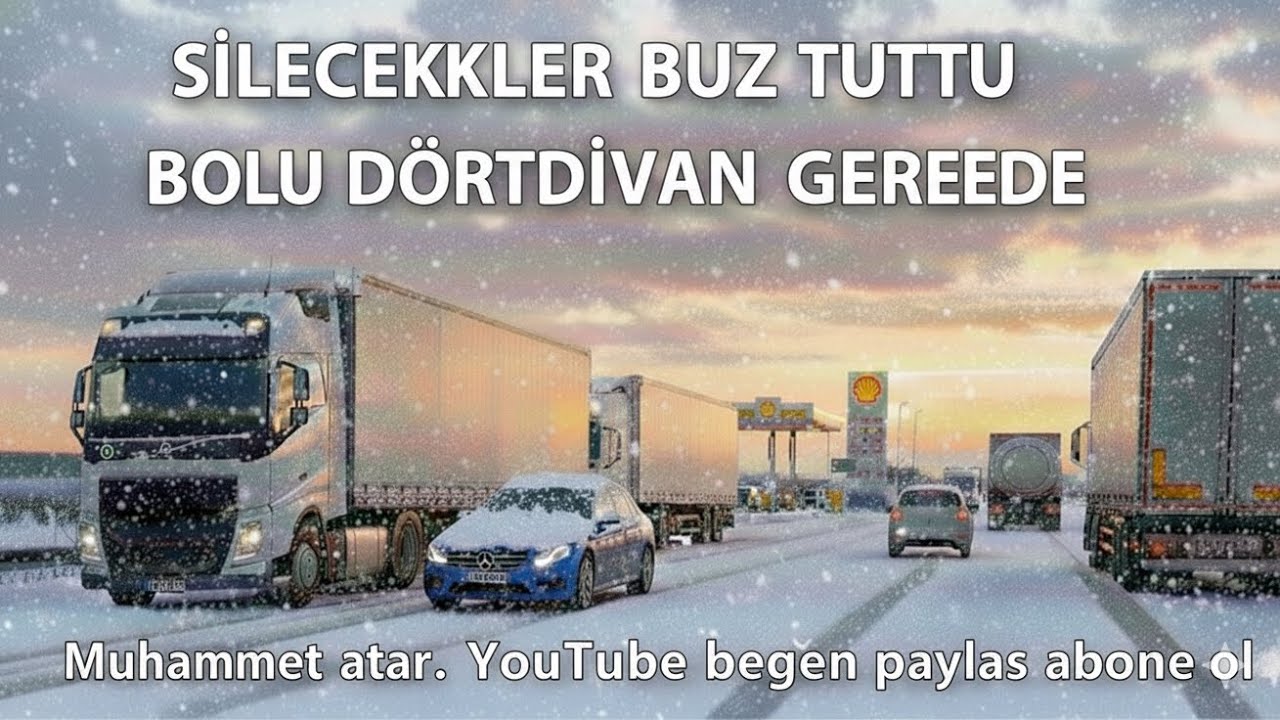 KAR KIŞ FIRTINA SİLECEKLER BUZ TUTTU TIRCILIGIN ZEVKİ SEFASI KARLI FIRTINALI ZAMANDA SÜRÜLÜR 