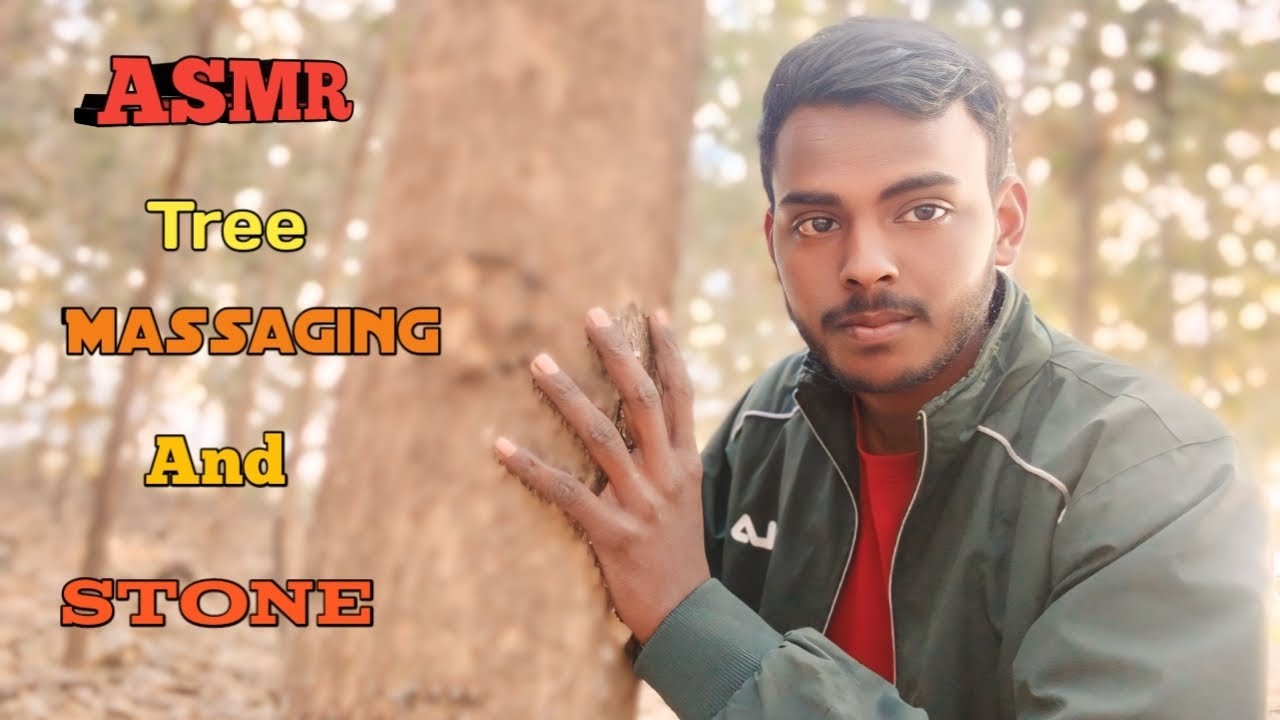 ASMR | Massaging tree 🌲🌲 Relaxing 😌😌 And stones #massage videos