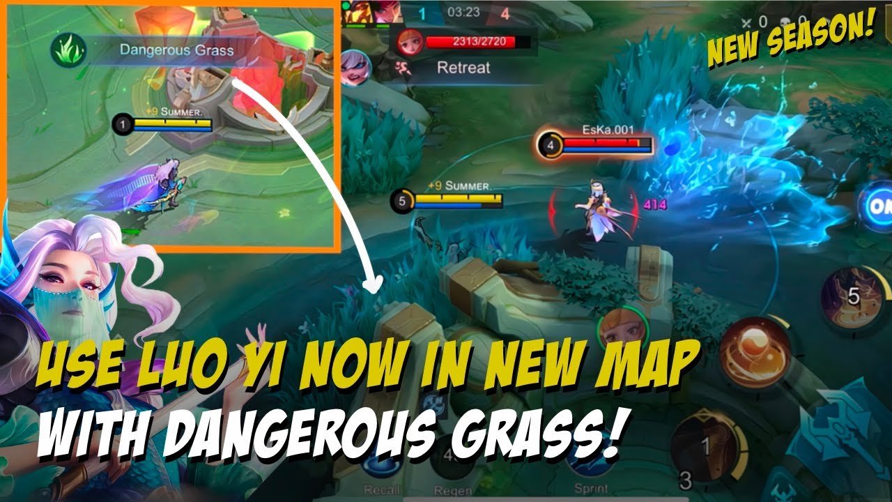 😈 LUO YI IN NEW MAP DANGEROUS GRASS (PROJECT NEXT) -  MOBILE LEGENDS