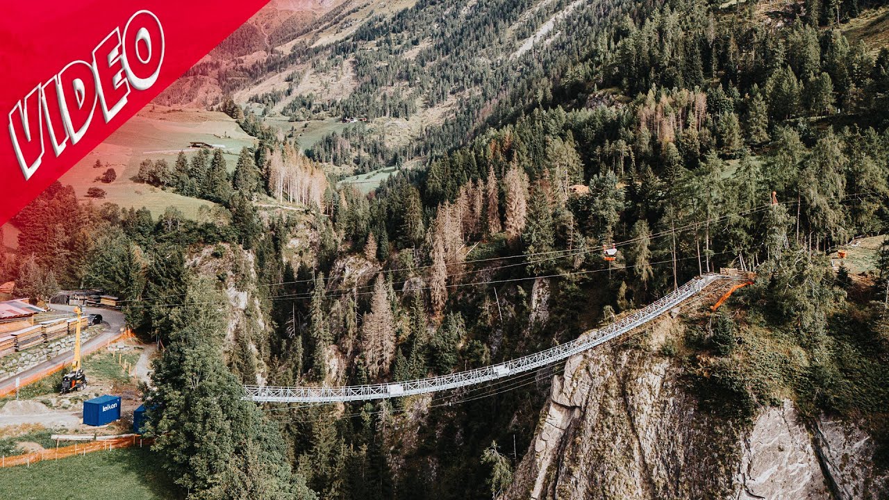 H&auml;ngebr&uuml;cke &uuml;ber die Iselschlucht zwischen Virgen und Pr&auml;graten.