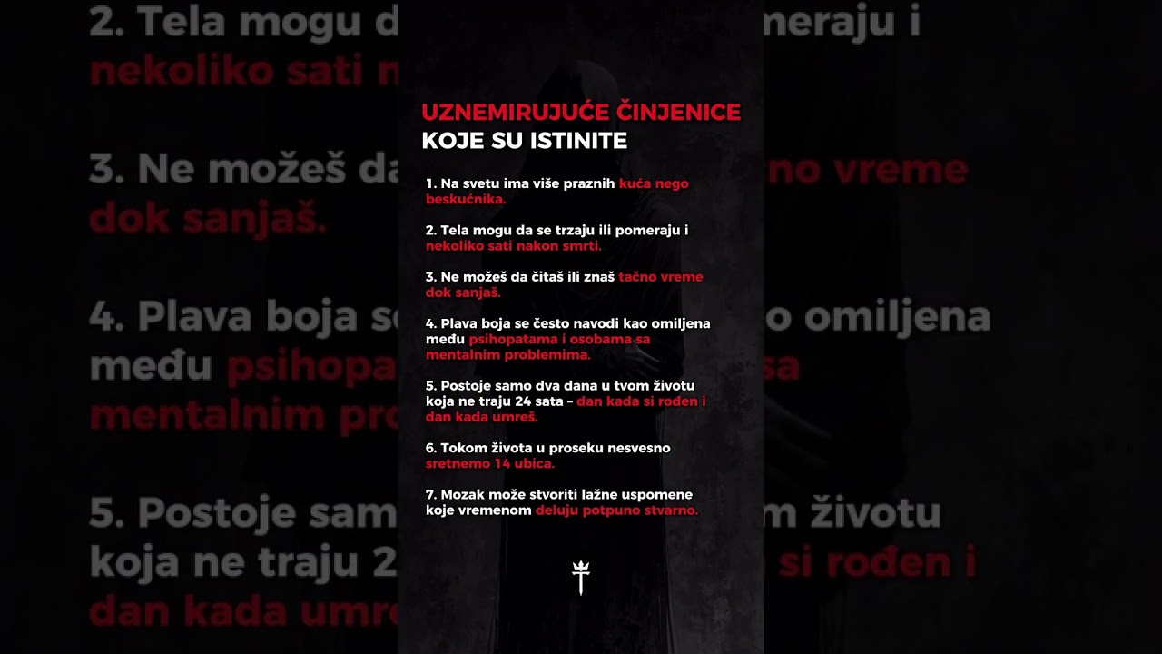 Uznemirujuće Činjenice Koje Su Istinite ! #shorts #motivacija #inspiracija