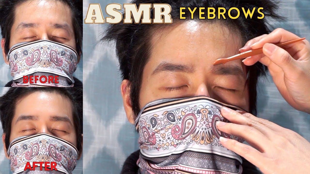 ASMR EYEBROWS Treatment | Trimming, Cutting, Shaping, Brushing, Tinting (No Talking)