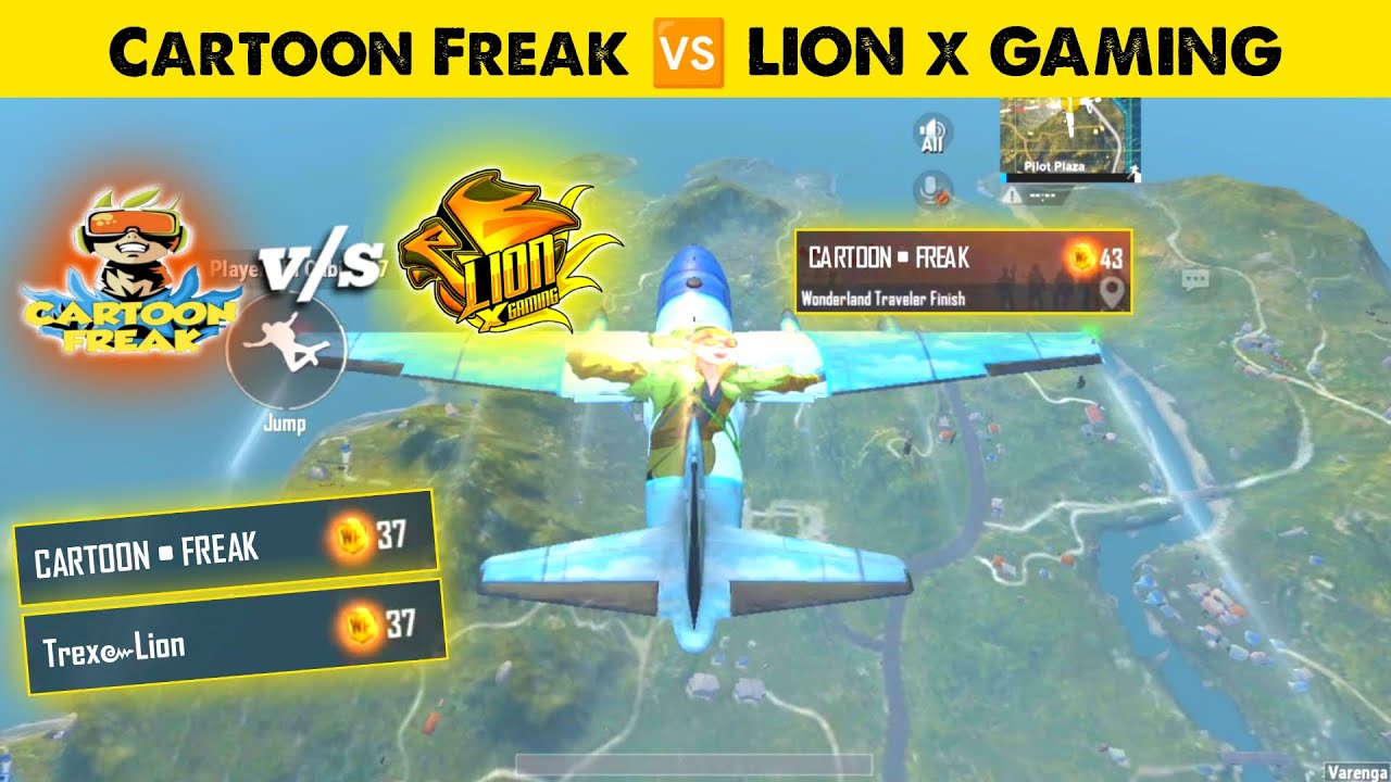 Cartoon Freak VS LION x GAMING in PUBG Lite | PUBG Mobile Lite Funny Random Gameplay | BGMI Lite