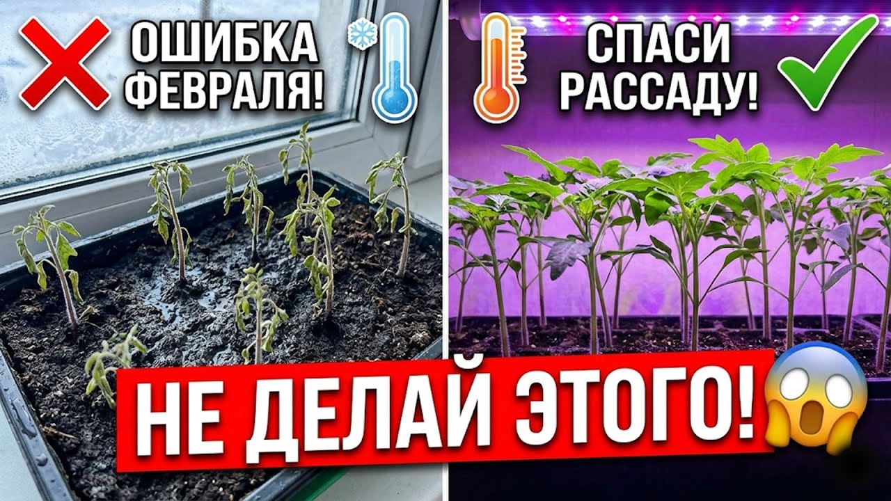 Почему рассада вытягивается и падает? Роковая ошибка посева в феврале