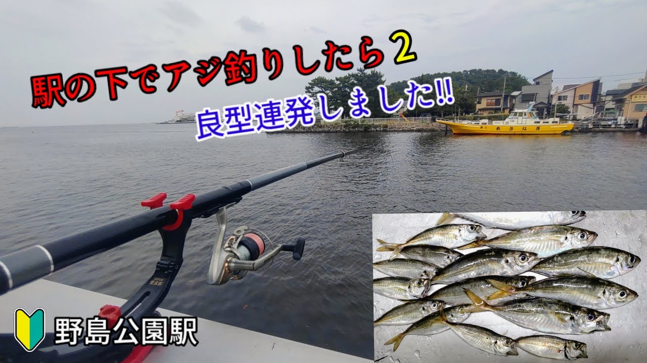 【アクセス最高】駅から3分で横浜アジのサビキ釣り！電車釣行でも車でもアクセス抜群の野島公園駅下で良型連発‼