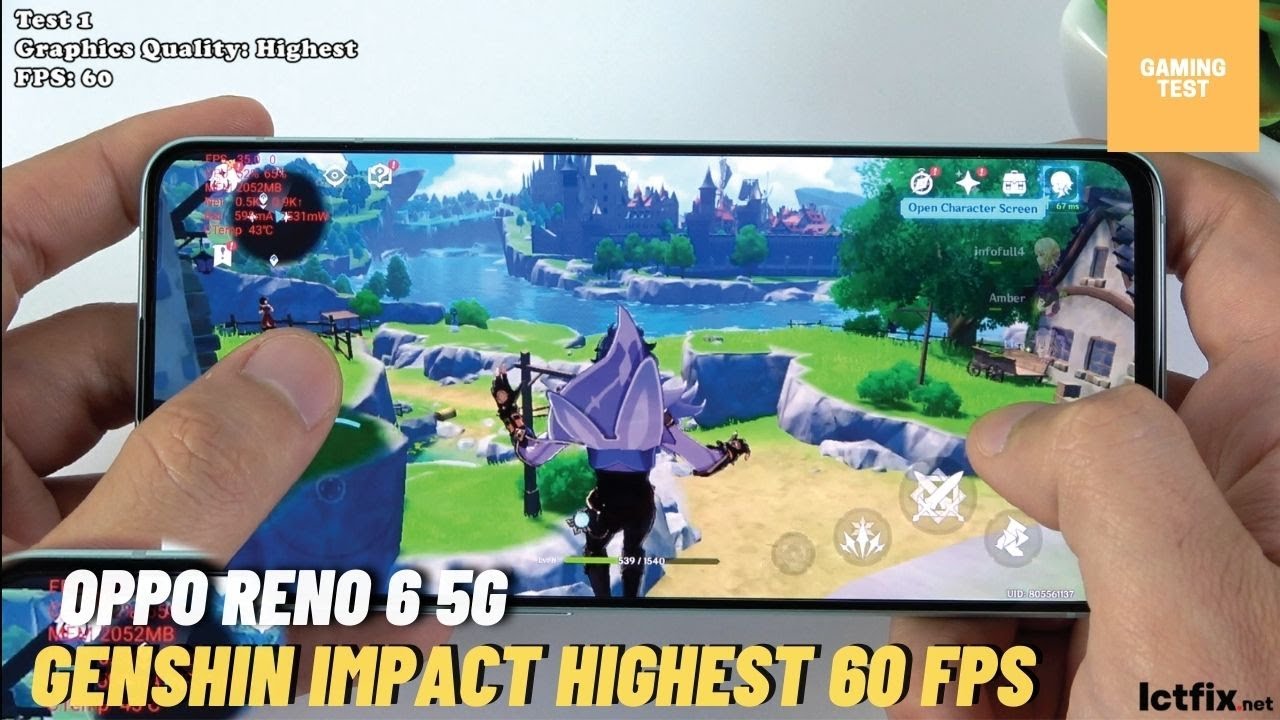 Oppo Reno 6 5G Genshin Impact Gaming test Max Setting | Dimensity 900 5G, 90Hz Display