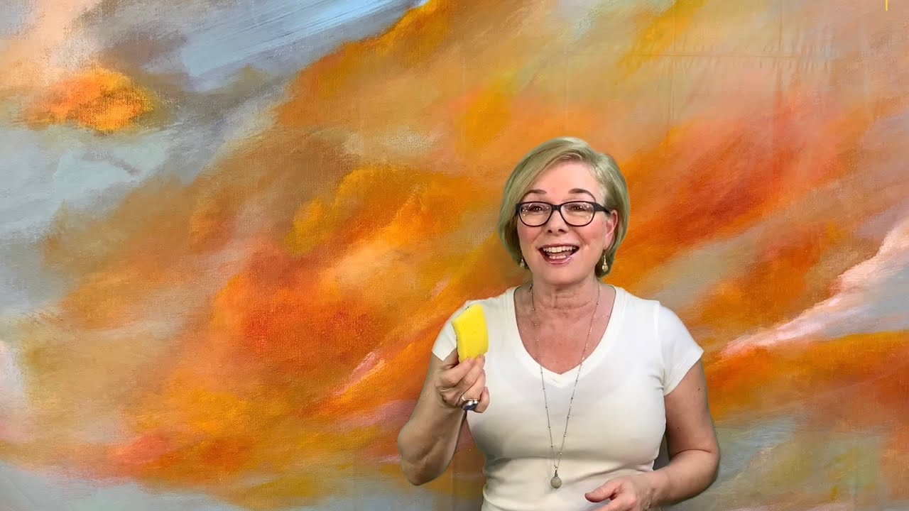 Using only a SPONGE! Acrylic Painting Beginners TUTORIAL~~ #164