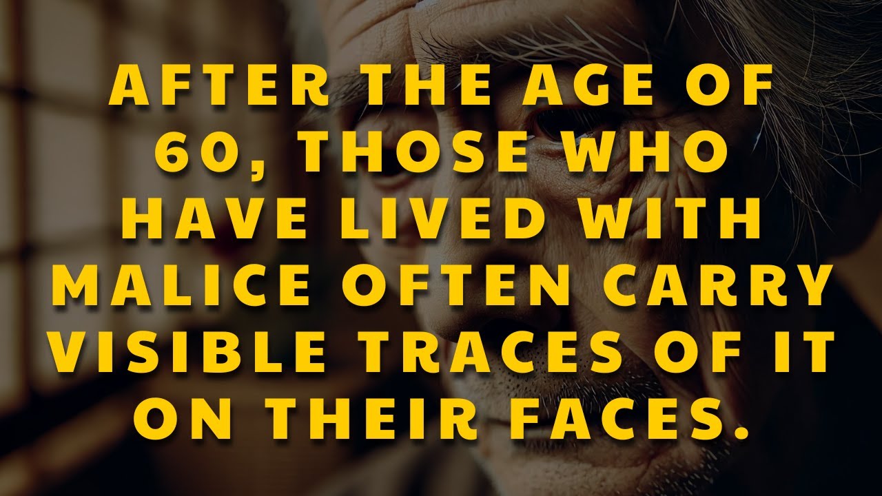 By 60, a malicious life leaves its mark on the face.