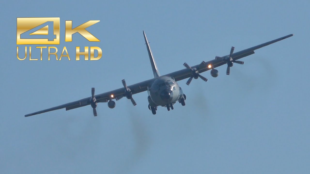 (4K) Lockheed C-130K Hercules flight training Austrian Air Force 8T-CA Zeltweg Air Base LOXZ