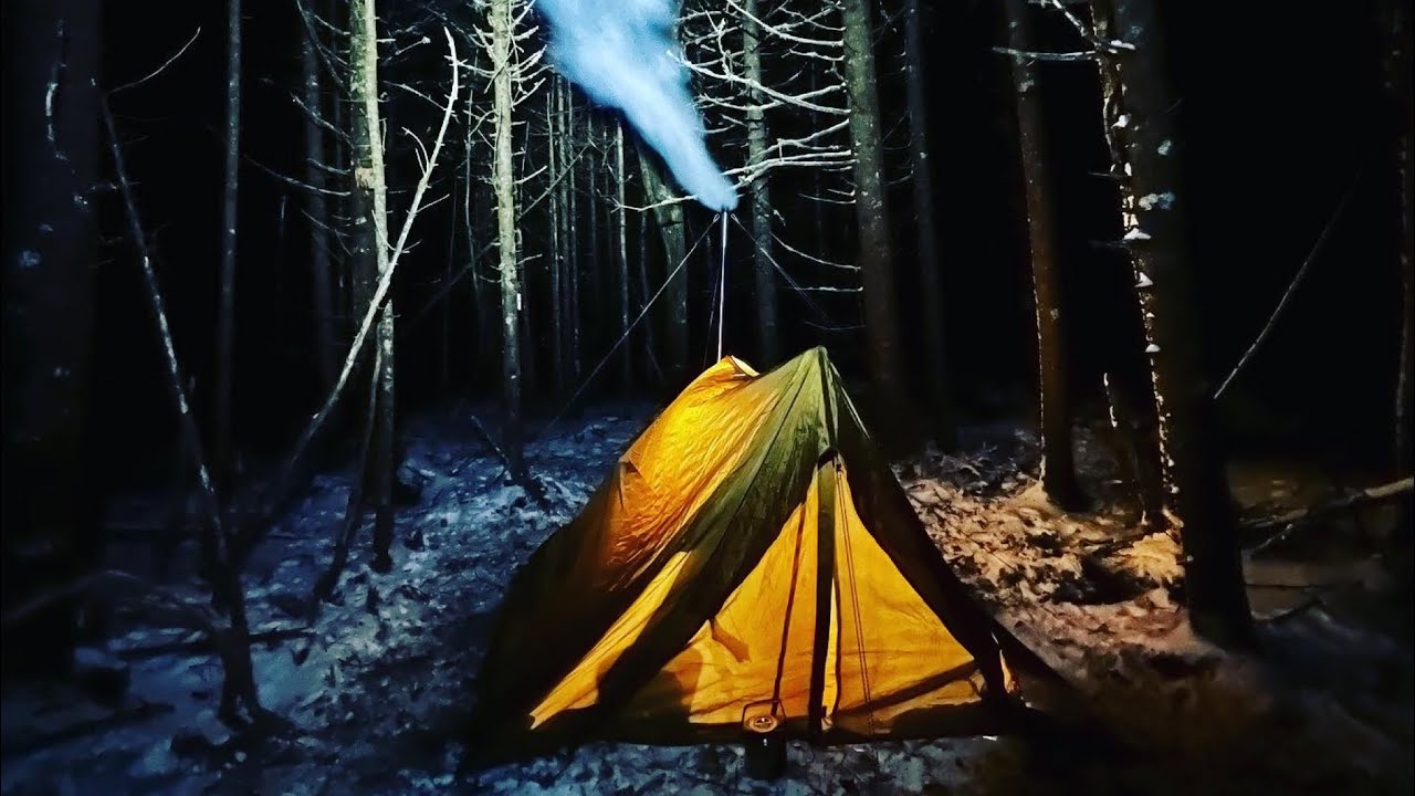 Hot Tent Camping in the Pomoly Stovehut 70 2.0 - Post Ice Storm Nova Scotia, Canada