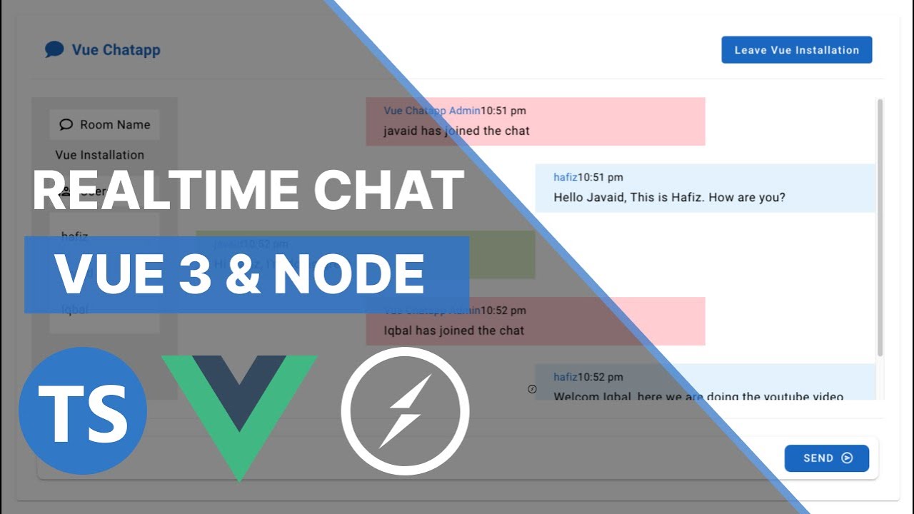 Build Full Stack Realtime Chat App using Vue 3, Vuetify typescript Node Express Socket io ( 2024 )