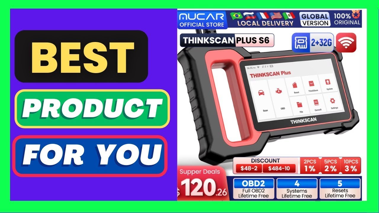 Best Top Selling Thinkcar THINKSCAN Plus S5 S6 Car Diagnostic Tool on Aliexpress