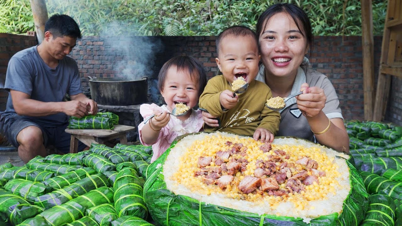 Traditional way of making banh chung, catching giant fish to sell at the market with my daughter