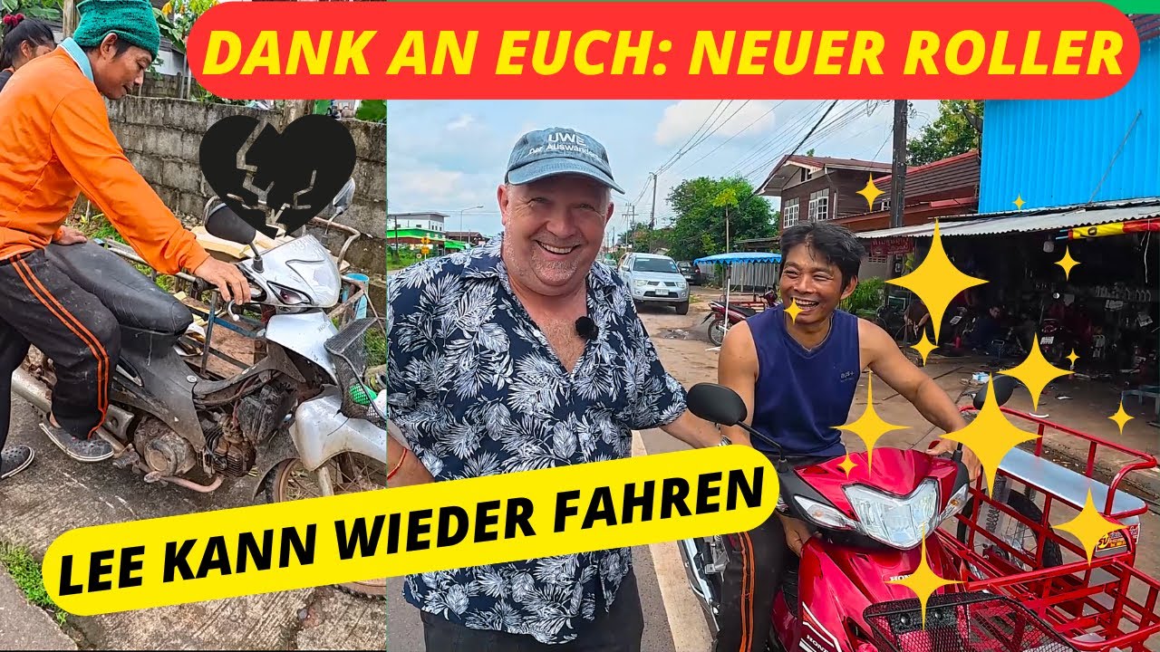 Von Schrott zu stolz: Lee bekommt seinen neuen Roller! Mit Beiwagen! Ihr habt es möglich gemacht ❤️🙏