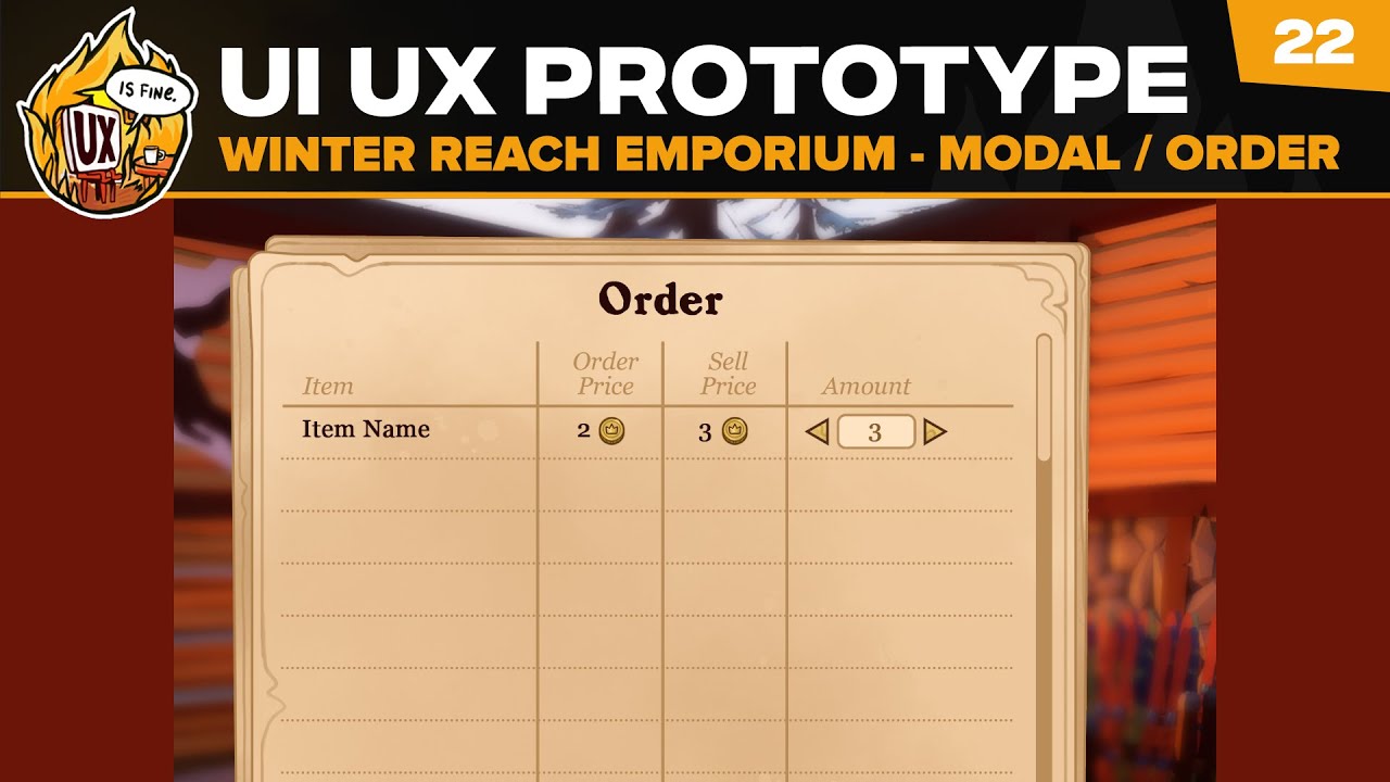 UI UX on Winterreach Emporium - Part 5 - Modal and Order UI