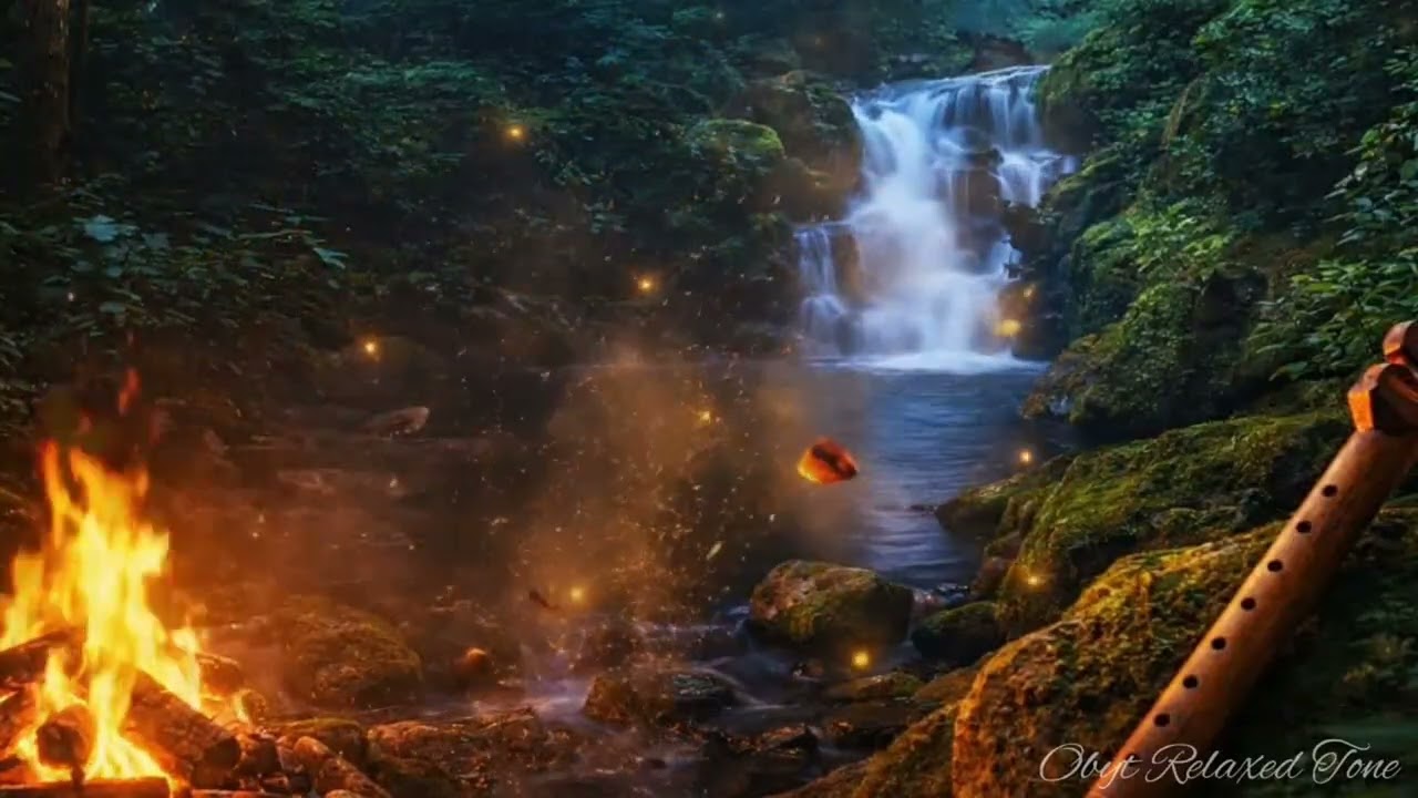 Native American Flute Relaxation 🌿 Forest Ambience & Waterfall Sounds | Deep Focus & Sleep Music