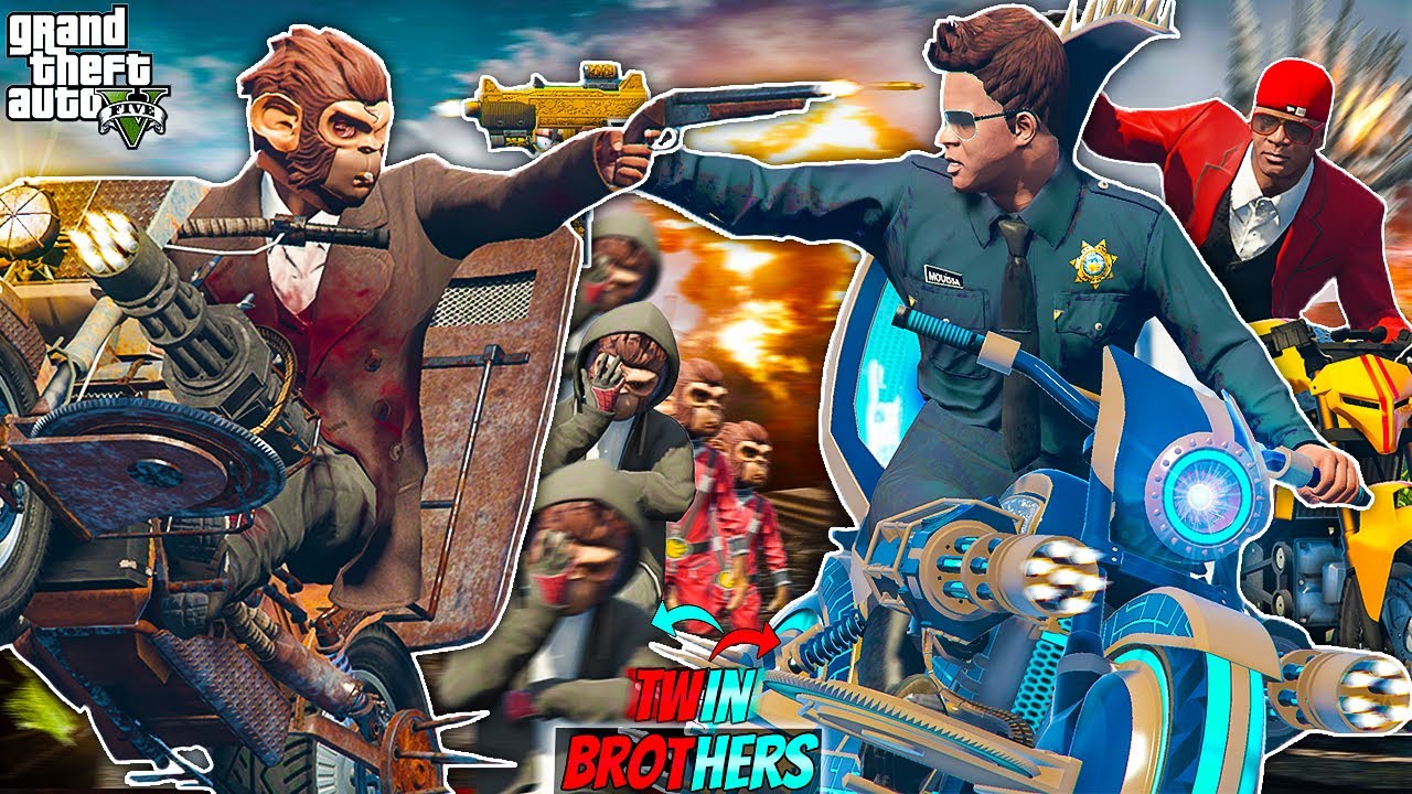 Franklin & His Twin Brother Vs THE BIGGEST GANGSTER In GTA 5