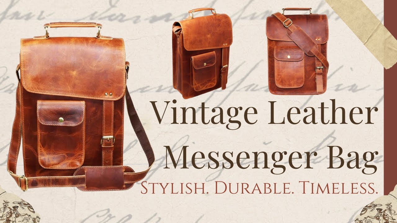 Vintage Leather Messenger Bag | Crossbody Satchel for Men & Women | Timeless Style